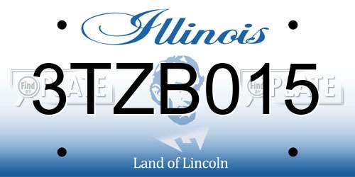 3TZB015 Illinois License Plate