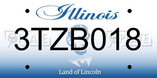 3TZB018 Illinois License Plate