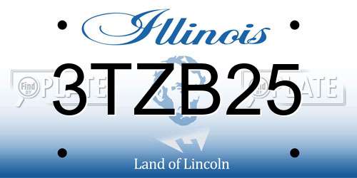 3TZB25 Illinois License Plate