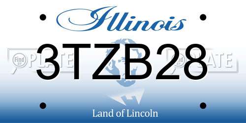 3TZB28 Illinois License Plate