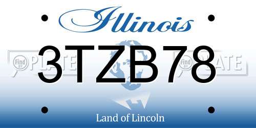 3TZB78 Illinois License Plate