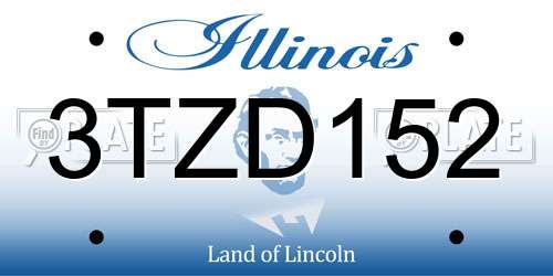 3TZD152 Illinois License Plate