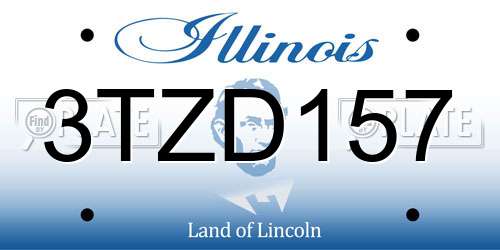 3TZD157 Illinois License Plate