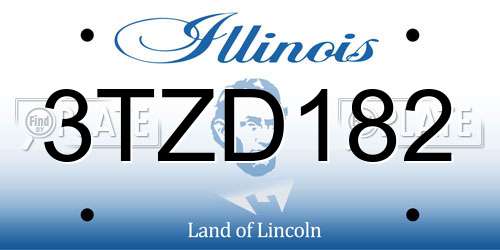 3TZD182 Illinois License Plate