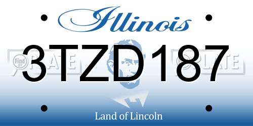 3TZD187 Illinois License Plate