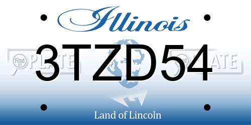 3TZD54 Illinois License Plate