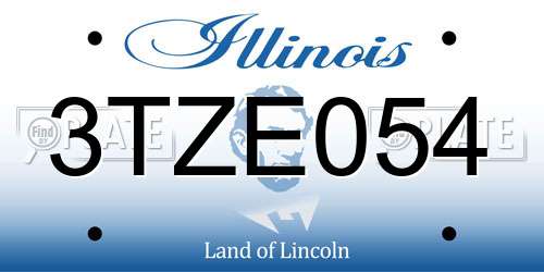 3TZE054 Illinois License Plate