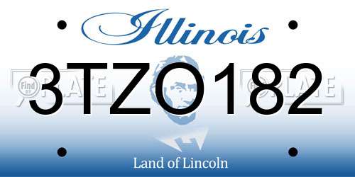 3TZO182 Illinois License Plate
