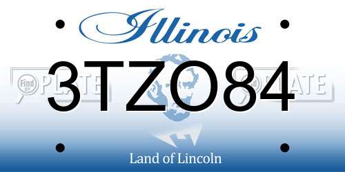 3TZO84 Illinois License Plate