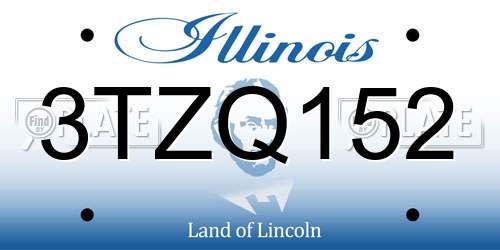 3TZQ152 Illinois License Plate