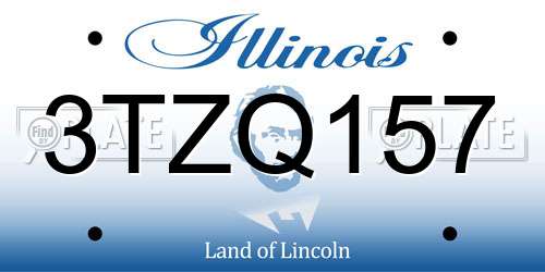 3TZQ157 Illinois License Plate
