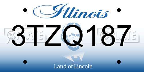 3TZQ187 Illinois License Plate