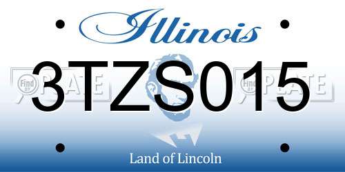 3TZS015 Illinois License Plate