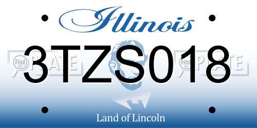 3TZS018 Illinois License Plate