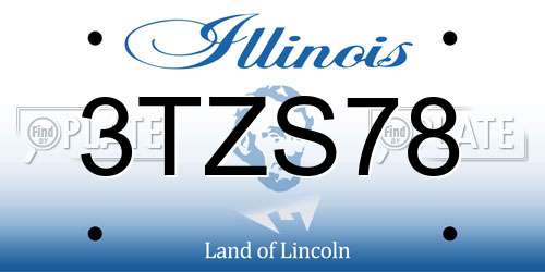 3TZS78 Illinois License Plate