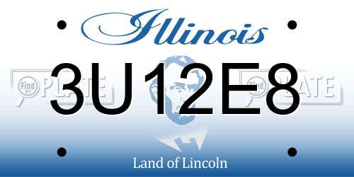 3U12E8 Illinois License Plate