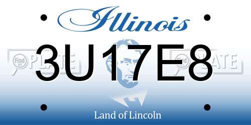 3U17E8 Illinois License Plate