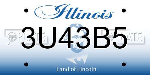 3U43B5 Illinois License Plate