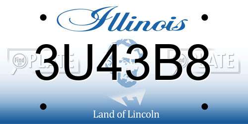 3U43B8 Illinois License Plate
