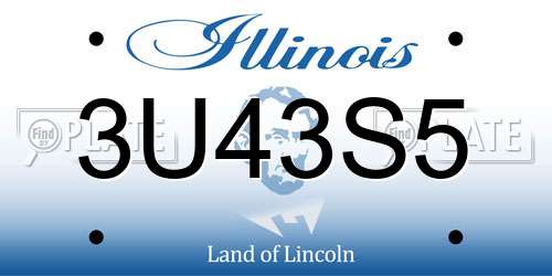 3U43S5 Illinois License Plate