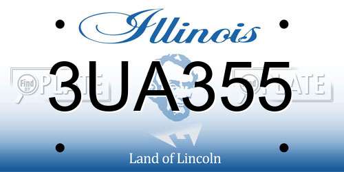 3UA355 Illinois License Plate