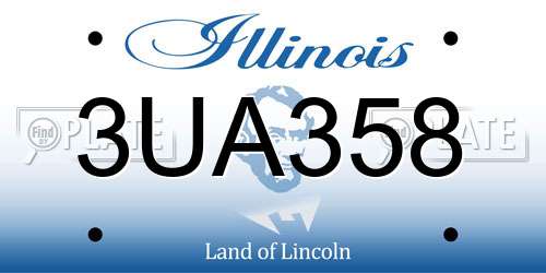 3UA358 Illinois License Plate