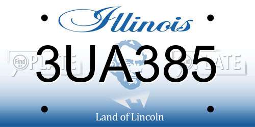 3UA385 Illinois License Plate