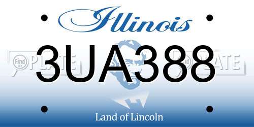 3UA388 Illinois License Plate