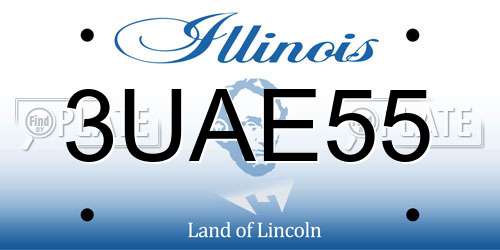 3UAE55 Illinois License Plate