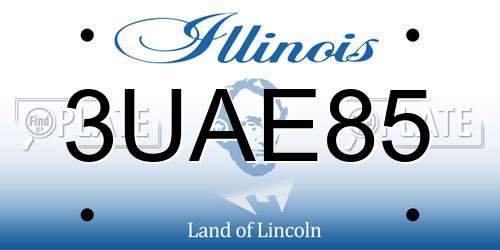 3UAE85 Illinois License Plate
