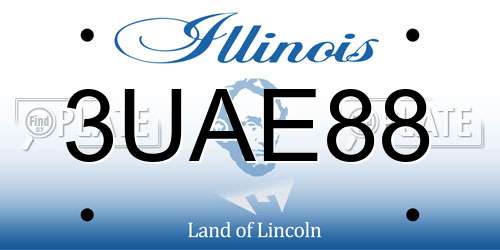 3UAE88 Illinois License Plate