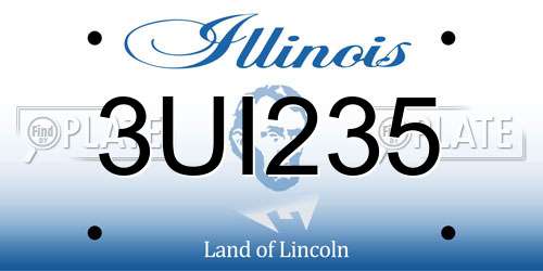 3UI235 Illinois License Plate