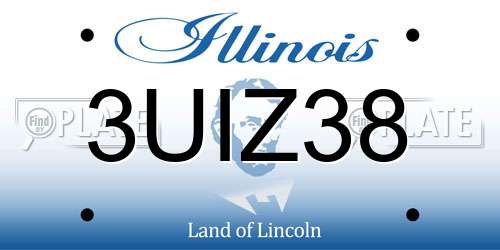 3UIZ38 Illinois License Plate
