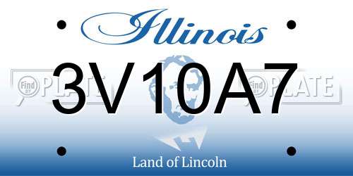3V10A7 Illinois License Plate