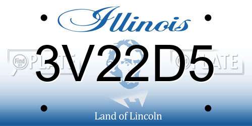 3V22D5 Illinois License Plate