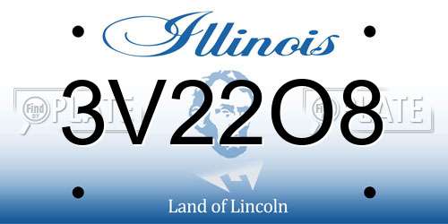3V22O8 Illinois License Plate