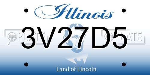 3V27D5 Illinois License Plate