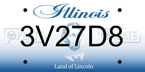 3V27D8 Illinois License Plate