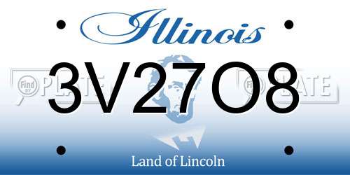3V27O8 Illinois License Plate