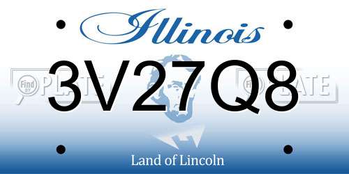 3V27Q8 Illinois License Plate