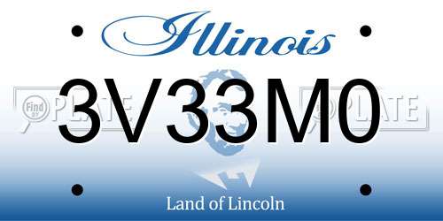 3V33M0 Illinois License Plate