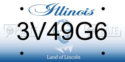 3V49G6 Illinois License Plate