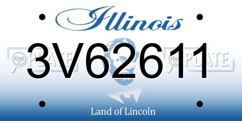 3V62611 Illinois License Plate