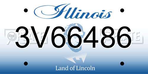 3V66486 Illinois License Plate