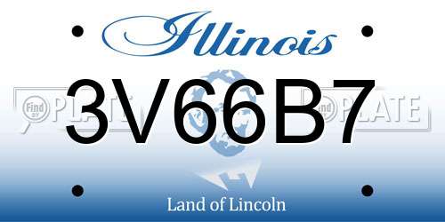 3V66B7 Illinois License Plate