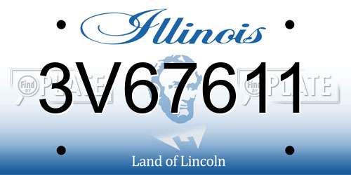 3V67611 Illinois License Plate