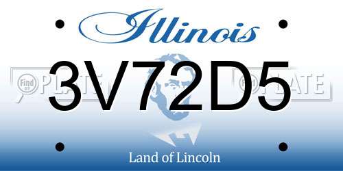3V72D5 Illinois License Plate