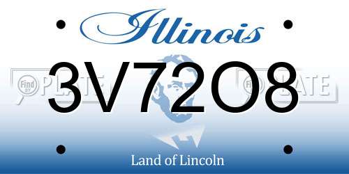 3V72O8 Illinois License Plate