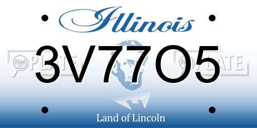3V77O5 Illinois License Plate