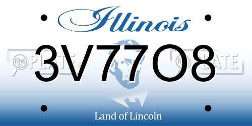 3V77O8 Illinois License Plate